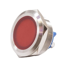 Motorobit 25L-P1 25Mm 12-24V Metal Sinyal Lambası - Kırmızı