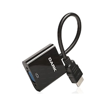 Dark Hdmı Erkek To Vga Dişi Çevirici Siyah 10cm