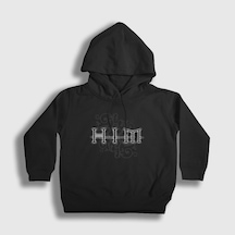 Presmono Unisex Çocuk Neon Him Kapüşonlu Sweatshirt Siyah