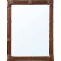 Duvar Aynası, Kahverengi, 47x62 Cm Açık Ceviz