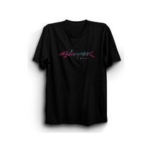 Cyber Punk Oyun Baskılı Unisex %100 Pamuk Siyah T-shirt SIYAH
