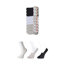 Siyah Gri ve Beyaz Erkek Babet Çorap 9 çift