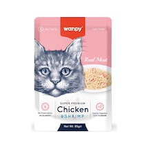 Wanpy Pouch Tavuklu & Karidesli Yaş Kedi Maması 85 G