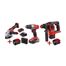 Einhell KİT5 18V 5.2 Ah Li-ion Akülü Kırıcı + Taşlama + Matkap Seti