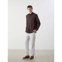 Lcwaıkıkı Classic Gri Regular Fit Keten Karışımlı Erkek Chino Pantolon
