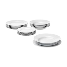 Ikea Upplaga Porselen 6 Kişilik 18 Parça Yemek Takımı 22-28 Cm Beyaz Yuvarlak