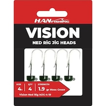 Vision Ned Rig Moss Green Jighead-1 Gr - No: 4