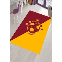 Sarı Ve Kırmızı Kaymaz Taban Makinede Yıkanabilir Taraftar Halısı Vh076n11 Sarı - Kırmızı