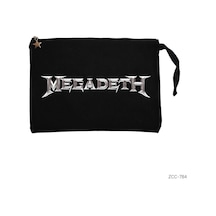 Megadeth Logo Siyah Clutch Astarlı Cüzdan / El Çantası