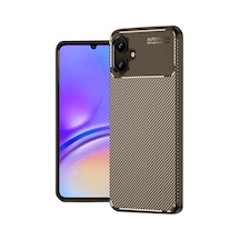 Samsung Galaxy Uyumlu , A06 Kılıf Auto Focus Karbon Kapak - Kahverengi