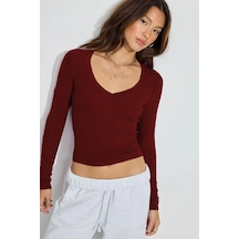 Madmext Bordo V Yaka Uzun Kollu Kaşkorse Body Mg2192 Bordo Madmext Bordo V Yaka Uzun Kollu Kaşkorse Body Mg2192 Bordo
