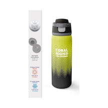 Coral High Yeşil Siyah Desenli Pipetli Ve Direkt İçim Çelik Termos 800 Ml 38588 Yeşil