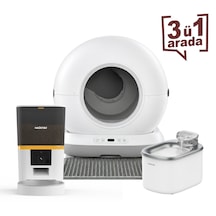 Haustier Cb001 Gri Kedi Tuvaleti Qq005 Beyaz Mama Kabı Wf007l Beyaz Kedi Suluğu 3 Lü Set Haustier Türkiye Garantili