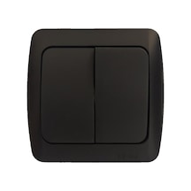 Sıva Üstü Siyah Vantablack Komütatör İkili Anahtar Elbi / Alsu