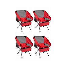 Mini Kamp Sandalyesi 4 Lü Set Kırmızı