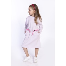 Toontoy Kız Çocuk Nakışlı Elbise Siyah