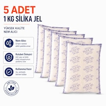 5 Adet 1 Kg Silika Jel Nem Alıcı Rutubet Önleyici Şeffaf