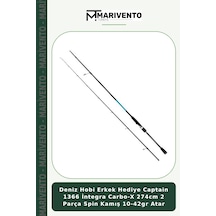 Deniz Hobi Erkek Hediye Captain 1366 İntegra Carbo-x 274cm 2 Parça Spin Kamış 10-42gr Atar Standart