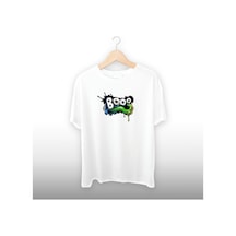 Booo Detaylı Unisex Tişört Beyaz