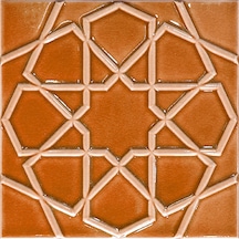 Armada Çini 20x20 Cm Rölyefli Karamel Selçuk Yıldızı Deseni Çini