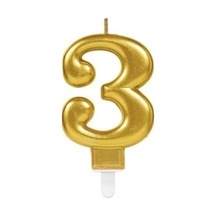 3 Rakam Mum Gold Renk Çok Renkli