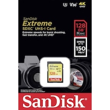 Sandisk Extreme SDSDXV5-128G-GNCIN 128 GB SDXC Class 10 UHS-I Hafıza Kartı