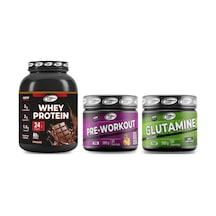 Whey Protein 2000g Çikolatalı/pre-workout 300g/glutamıne 300g Çikolatalı