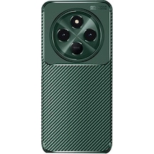 Tecno Spark 30 Kılıf Focus Carbon Silikon Kapak Koyu Yeşil