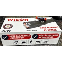Wıson Ws-3898 Uzun Menzilli 20w Profesyonel El Feneri Siyah