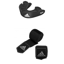 Adidas Opro Bronz Sporcu Dişliği ve Boks Bandajı 3,5 Metre Siyah 2'li Set