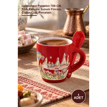 1 Adet Yöresel Kahve Fincanı Geleneksel Porselen 7x9 Cm, Türk Kahvesi Sunum Fincanı, Coffee Cup, Porcelain Diğer