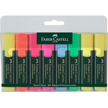 Faber-castell Fosforlu Kalem, 6+2 Li Poşet, 6 Renk 124-Pembe