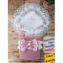 Triko Örg Haki Bebek Kundağı Unisex Bebek Dış Kundak Battaniyesi Hastane Çıkışı Kundak Battaniye Gülkurusu