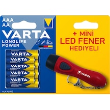 Varta Longlife Power 4 İnce + 4 Kalem Pil + Led Fener