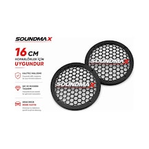 Soundmax 16cm Hoparlör Kapağı - Soundmax Logolu Kaliteli Plastik Midrange Hoparlör Kapak 16 Cm - 2 A