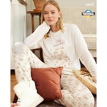 Aydoğan Kadın Termal Pijama Takımı Krem
