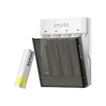 Imuto 3600mwh Aa Şarj Edilebilir Pil + Power Case Şarj Kiti 4 Lü Paket