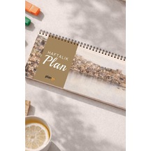 Tarihsiz Spiralli Haftalık Masaüstü Planlayıcı - Trabzon - 10x30 Cm Plango Turkuaz