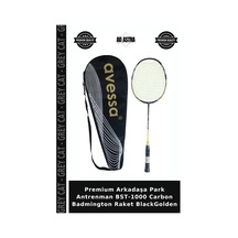 Premium Arkadaşa Park Antrenman Bst-1000 Carbon Badmington Raket Blackgolden