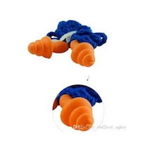 Rahat Uyku için İpli Kulak Tıkacı Gürültü Azaltıcı Tıkaç İpli Mavi - Turuncu