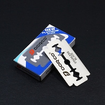 Sones 10 Kutu Pratik Eski Moda Paslanmaz Çelik Çift Taraflı Bıçak Tıraş Kaş Chimer Bıçağı Gümüş