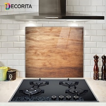 Decorita Ahşap Görünümlü | Cam Ocak Arkası Koruyucu | 52cm x 60cm