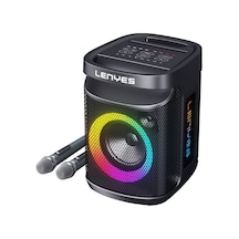 Lenyes S881 Su Geçirmez Mikrofonlu Çoklu Giriş RGB Işıklı TWS Karaoke FM Bluetooth Hoparlör
