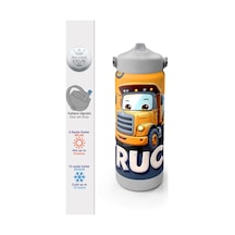 Coral High Truck Desenli Katlanır Ağızlıklı Çelik Termos 650 Ml 38343 Siyah