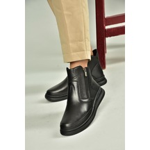 Fox Shoes V555070903 Siyah Hakiki Deri Kadın Bot Siyah-hakiki Deri