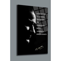 Atatürk Bayrak Atatürk Portresi Cam Tablo Sanatsal Duvar Dekoru Uv Baskılı Canlı Renkler Kafe Ve Ofis İçin Sevdiklerinize Hediyelik
