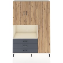 Hyperion Dolap 7 Raflı 3 Çekmeceli 3 Kapaklı 132x44x195 Aytaşı-çam/antrasit Atlas Çam/antrasıt