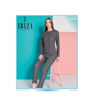 İbiza 8143 Bayan Viskon Uzun Kol Pijama Takım 001