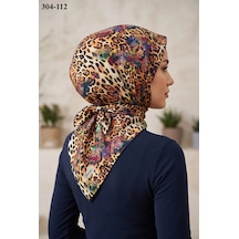 Sharell Leopar Desenli Soft Pamuk Eşarp 304-112 Çok Renkli