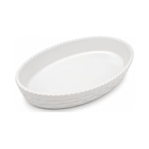 Oval Seramik Fırın Kabı, 31x19x4 Cm, Beyaz Çok Renkli